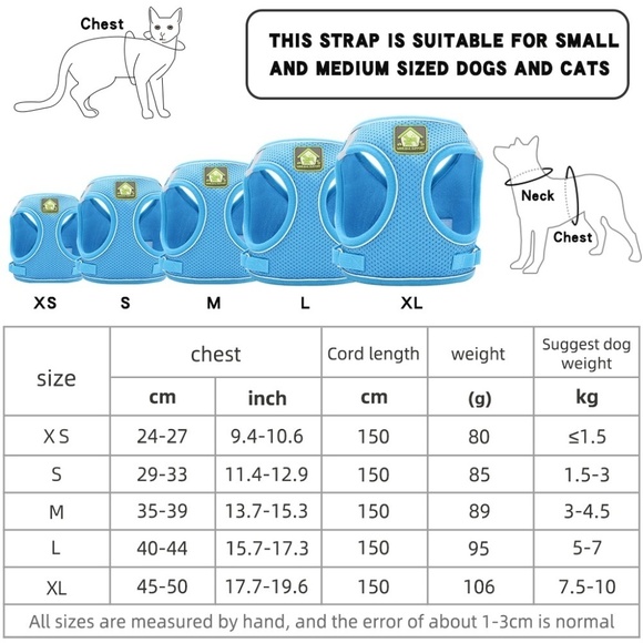 Reflective Small Dogs, Puppy Harness Leash - Picture 5 of 5